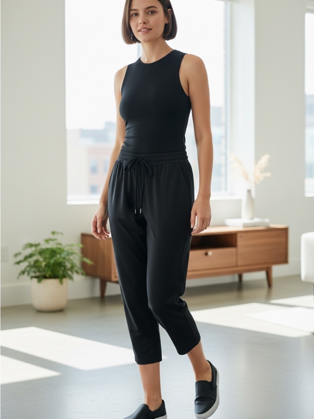 Lululemon On the Fly Cropped Athletic Pants Women's Black Size 8